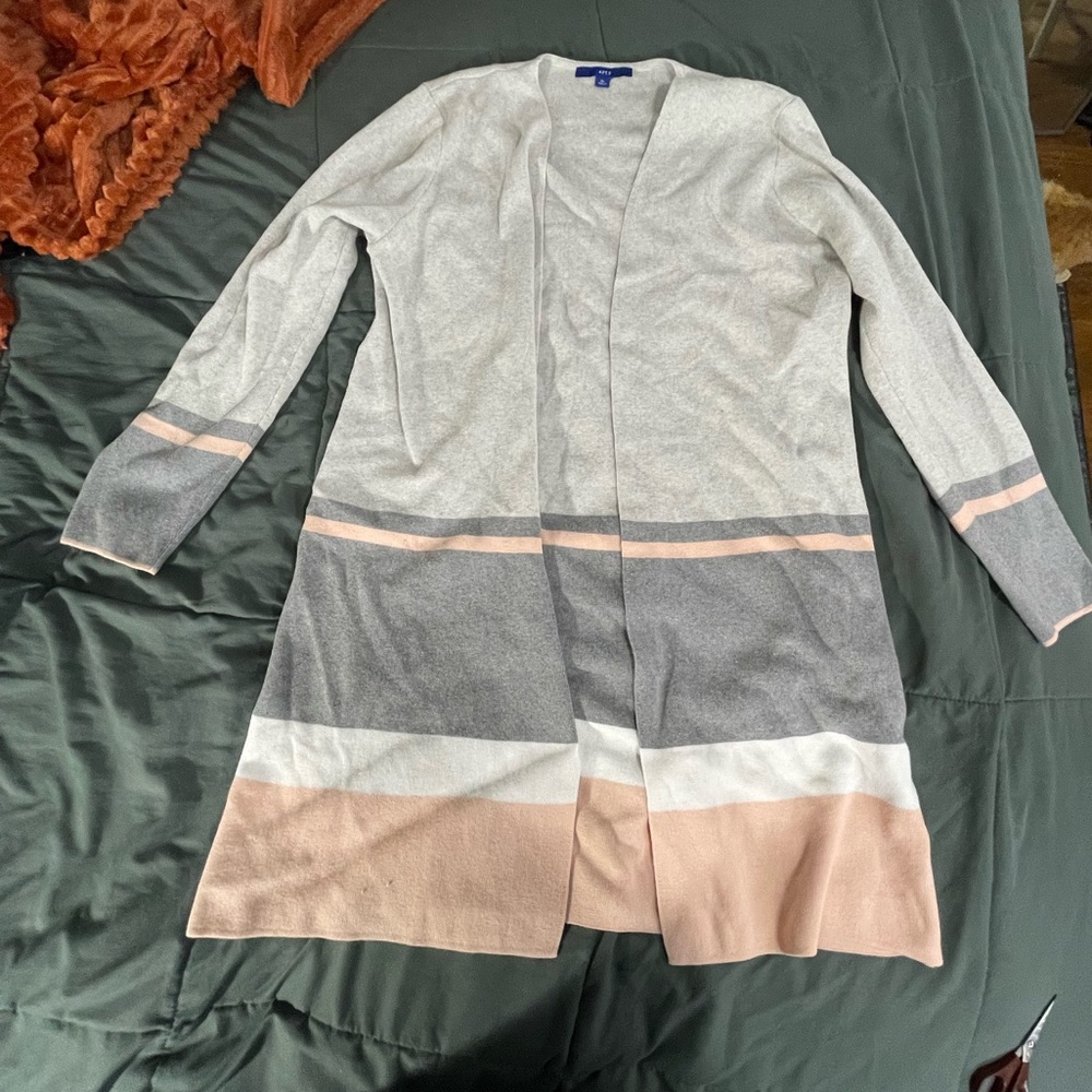 APT 9 Striped Pink and Grey Cardigan